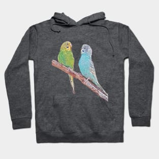 Cute budgies - green and blue Hoodie